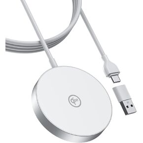 Qi2 Wireless Charger with Mag-Safe, Magnetic Wireless Charging Pad Compatible with 15W Ultra-Fast for iPhone 16/16 Pro/15/15 Plus/15 Pro/15 Pro Max/14/13/12 Series (White)