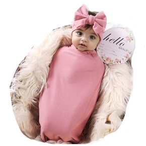 Galabloomer Receiving Blanket Headband Set Flower Print Baby Swaddle Receiving Blankets Sunflower
