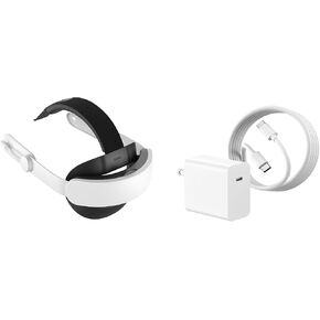 KIWI design K4 Boost Head Strap for Meta Quest 3/3s + 16FT Link Cable 45W USB-C Super Fast Charger