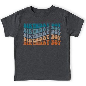 Kids Birthday Boy Shirt from Ages 1-5, Groovy Letter Birthday Boy Tee, Toddler Outfits for Birthdays in Kuwait