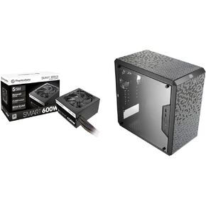 Cooler Master MasterBox Q300L Micro-ATX Tower with Magnetic Design Dust Filter & Thermaltake Smart 600W ATX 12V V2.3/EPS 12V 80 Plus Certified Active PFC Power Supply PS-SPD-0600NPCWUS-W
