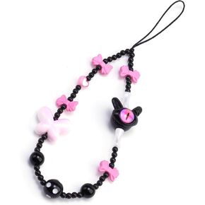 Elegant Beaded Dog Cate Phone Charms Strap Aesthetic Y2K Cell Phone Keychain Cute for Bag Camera USB Decor