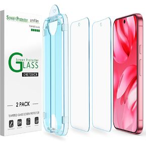 amFilm Auto-Alignment OneTouch for Google Pixel 9a [6.3"] Screen Protector 2025 Tempered Glass, 30 Seconds Installation, Bubble Free, Case Friendly, Anti-Scratch [2 Pack]