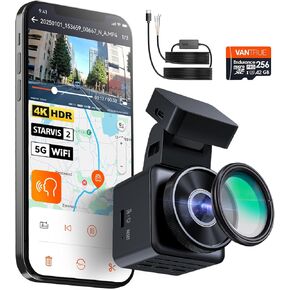 [Bundle-3 Items: Vantrue E1 Pro Dash Cam & Hardwire Kit & 256GB SD Card] 4K Mini Dashcam Front, STARVIS 2 IMX678 Night Vision HDR,