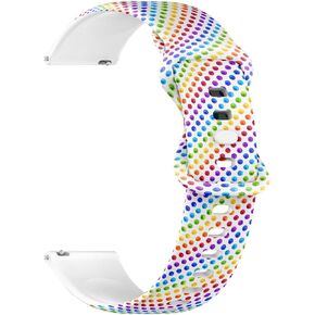 Compatible with Garmin Forerunner 255S/255S Music, 265S, Rey, Venu 2S, Venu 3S, Vivoactive 4S, Vivomove 3S, 18mm Replacement Sport Watch Band (Rainbow Colorful Circles) Silicone Soft Strap Bracelet