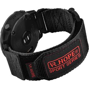 شاهد نطاقًا متوافقًا مع Garmin Fenix ​​7x/Fenix ​​6x/Fenix ​​6x Pro/Fenix ​​5x/Fenix ​​5x Plus/Fenix ​​3/Fenix ​​3 Hr/Descent Mk1/D2 Delta Px/D2 Charlie Nylon Sport for Men Garmin Watch Band 26mm