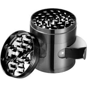 Spice Crusher Grinder, Manual Spice Grinder Small Portable Zinc Alloy Herb Grinder for Household Kitchen Restaurant, Black