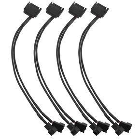DJF PC Fan Fan Flitt Sata إلى 2 × 3 PIN /4 PIN PMW 12V PC CASE CASE CASE CABLE ADAPTER ، 3 PIN أو 4 PIN (موصل PWM) إلى 15 PIN SATA COMPUTION COMPUTION CHALING SHALING CABIT