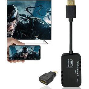 Wireless HDTV Screen Mirror Adapter 1080P, Only Mirror Screen Stream Video/Audio from Phone/Tablet/Laptop to TV/Projector/Monitor, iOS No Support HDCP Apps Like Net*Flix, Hu*lu+