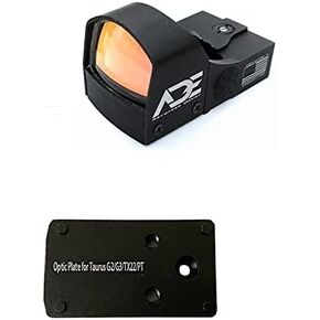 Ade Advanced Optics Crusader RD3-009 Red Dot Reflex Sight + Optic Mounting Plate for Taurus PT111 G2, Millennium G2, G2C, G3 with Original Rear Sight, PT140 G2, PT709, PT740, TX22 + Pictinny Plate