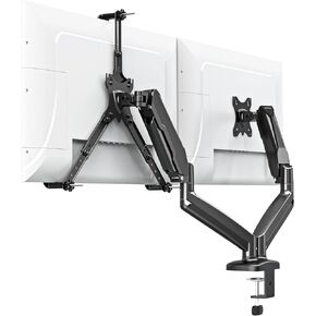 MOUNT PRO Dual Monitor Mount Fits 13 to 32 Inch Computer Screen, Height Adjustable Monitor Stand for 2 Monitors and Universal Non-VESA Monitor Mount Adapter