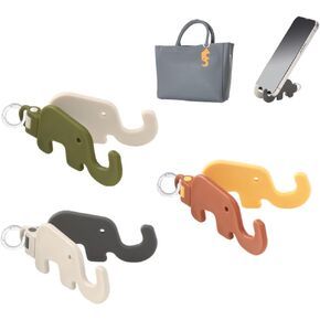 MIUPOO Desktop Creative Foldable Lazy Mobile Phone Holder,Elephant Dual Folding Cell Phone Stand,Portable Mini Mobile Phone Holder,Backpack Pendant Key Ring,3 in 3 Colors