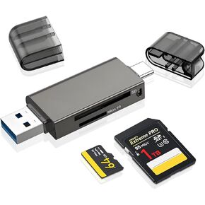 Micro SD Card Reader 2 in 1 micro to c otg adapter adapter portable card card reader for sd tf sdxc sdhc mmc rs-mmc micro sd sdxc micro card and uhs-i cards