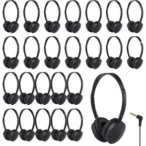 20 Pack Bulk Headphones for Classroom School,Wholesale Durable Earphones Class Set for Students Teens Children and Adult(003 Black Headphones)