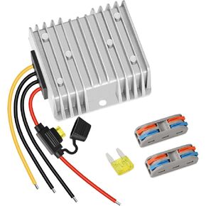20A 240W Golf Cart DC 18V 20V 24V 36V 48V to DC 12V Converter Step Down Voltage Regulator Reducer Buck Power Converter Waterproof Transformer with Fuse(Input Voltage DC18V-58V)