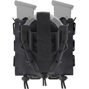 Double Hangcuff Case I Double Magazine & Hangcuff Pouch, Cuff Holster I Mags and Cuff Combo Holder, for Chained/Hinged | 9mm/Glock, fit Duty Belt/Tactical MOLLE Vest