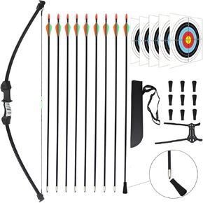 45" Bow and Arrow Set for Youth Kids Junior Beginner Bow Gift Outdoor Archery Set 19 Lb for Teen Outdoor Sports
