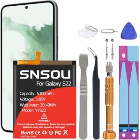 Galaxy S22 Battery, (2024 Upgraded ) 6800mAh EB-BS901ABY Li-Polymer Battery Replacement Compatible with Galaxy S22 5G SM-S901U SM-S908B, SM-S908B/DS, SM-S908U, SM-S908U1 with Screwdriver Tool Kit