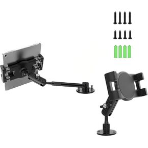 Heavy Duty Drill Base Tablet Stand, Versatile Compatibility Tablet Mount with 360° Adjustable Holder, Compatible with iPad/Galaxy Tabs, (All 4.7" - 12.9"), Easy Installation, for Desks, Walls, Trucks