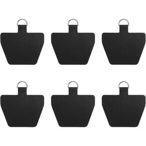 Phone Tether Tab 6 pcs Universal Cell Phone Lanyard Tab Durable Phone Lanyard Tab Replacement Part for All Full Phone Cases Black