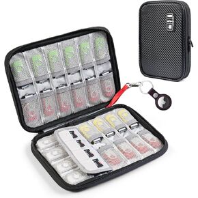 Luxtude USB Flash Drive Case with Labels, Portable USB Case Organizer, Flash Drives Storage Cases Holds 24 Drives & 4 SD Cards, Thumb Drives Bag, Carrying Pouch for Samsung & Sandisk & Memory Stick