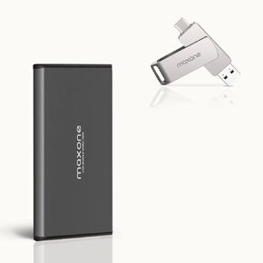Maxone 500GB External Hard Drives & 128G Flash Drive USB Type C
