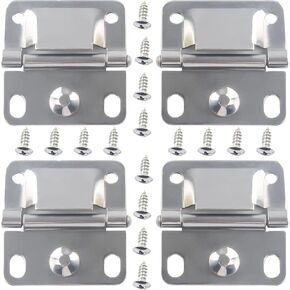 4 Packs Cooler Stainless Steel Hinges for Coleman,Coolers Replacement Parts for Coleman 5235 5250 5286b 6262 6270,Camping Coolers Accessories with Screws Set