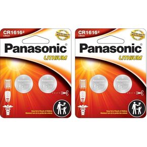 Panasonic CR1616 3.0 Volt Long Lasting Lithium Coin Cell Batteries in Child Resistant, Standards Based Packaging, 4-Battery Pack (Pack of 2)