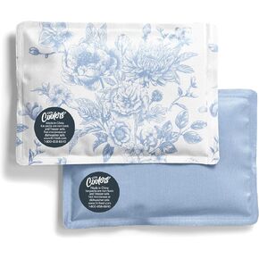 Fit & Fresh Cool Coolers 2 Pack Soft Ice for Lunch Bags, Flexible Stretch Nylon, Durable, Reusable Lunch Box Ice Packs, Soft Ice, Reusable Freezer Packs, Lunch Ice, Easy to Clean, Blue Floral