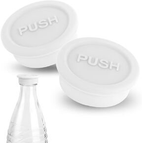 2pcs Sodastream Glass Bottle Lid, Silicone Soda Cap, Reusable Drink Bottle Sealing Cap (Black)