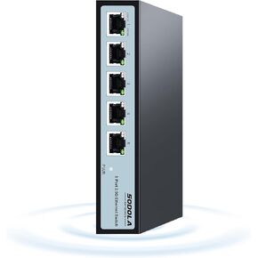 5 Port 2.5G Ethernet Switch,| 5 x 2.5GBASE-T Ports,128Gbps Switching Capacity, Plug & Play/Fanless Metal Design 2.5G Ethernet Unmanaged Network Switch
