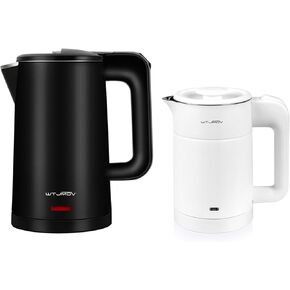 0.8L Small Electric Kettle Black + 0.6L Small Tea Kettle White