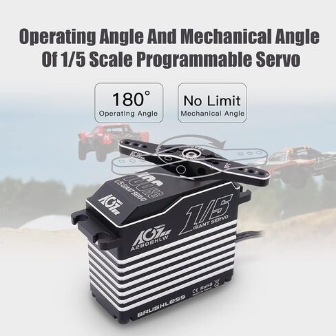 AGFRC 72KG Waterproof 1/6 RC-Servo-Motor High-Torque - 0.092Sec High Speed Brushless HV Full Metal Gear Digital Steering Servo for 1/6 Scale RC Car (A200BHMW) in Saudi Arabia