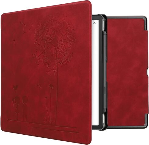 غطاء Kwmobile متوافق مع Amazon Kindle Scribe (2022/2024) غلاف - حالة Ereader - Dandelion Love Gray in Kuwait