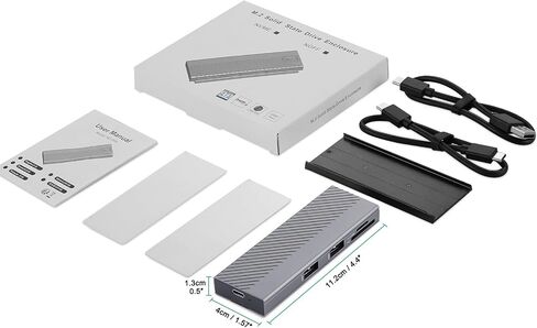 Nvme Enclosure, M.2 SSD Adapter USB 3.2/USB3.1 Gen 2 10Gbps SSD Enclosure with 2 USB 10G A Ports & SD/TF Card Reader Tool-Free for M.2 NVMe/SATA SSD in 2242/2260/2280 in Saudi Arabia