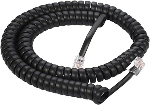 Reliable 1.5 Inch Lead Handset Cord - Black Telephone Cable for Professional Use with Excellent Flexibility and Strength - 12 FT in Kuwait
