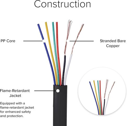Reliable 1.5 Inch Lead Handset Cord - Black Telephone Cable for Professional Use with Excellent Flexibility and Strength - 12 FT in Kuwait
