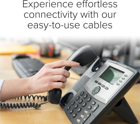 Reliable 1.5 Inch Lead Handset Cord - Black Telephone Cable for Professional Use with Excellent Flexibility and Strength - 12 FT in Kuwait