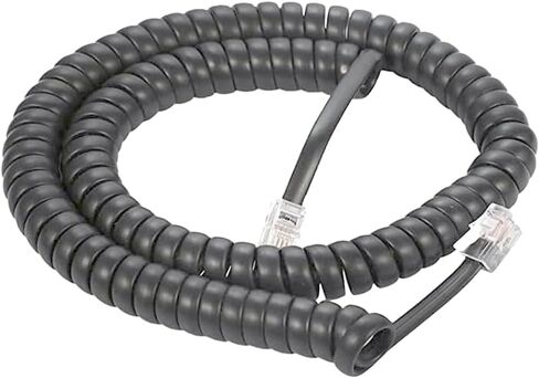 Reliable 1.5 Inch Lead Handset Cord - Black Telephone Cable for Professional Use with Excellent Flexibility and Strength - 12 FT in Kuwait
