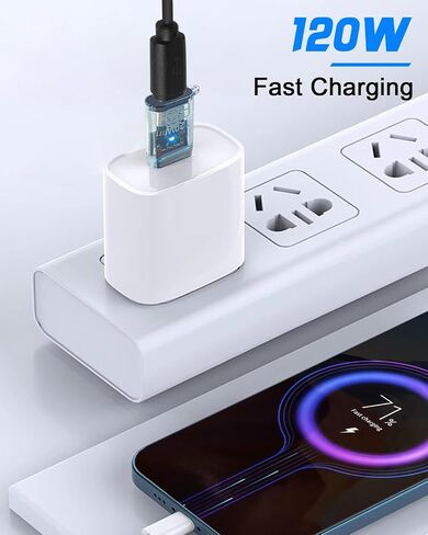 Poyiccot 10Gbps USB C Female to USB A Male Adapter 120W, USB 3.2 Type C to Type A Charger OTG Converter Transparent Compatible for iPhone 11 12 13 14 15 Pro Max, Galaxy S20 S22 S23, Earphone, Blue in Saudi Arabia