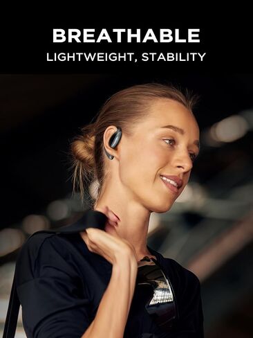 Open Ear Headphones, Bluetooth 5.4 True Wireless Earbuds with Mic Clear Calls, 56H Playtime Comfort Fit Over Ear Headphones with Ear Hooks for Sport, Black in Saudi Arabia