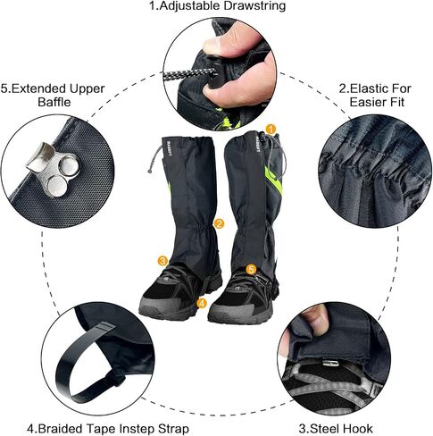 MAGGIFT Leg Gaiters,Gaiters for Hiking Waterproof and Adjustable Snow Boot Gaiters for Walking, Hunting, Mountain Climbing, and Snowshoeing in Saudi Arabia