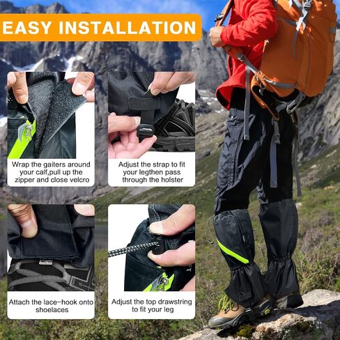 MAGGIFT Leg Gaiters,Gaiters for Hiking Waterproof and Adjustable Snow Boot Gaiters for Walking, Hunting, Mountain Climbing, and Snowshoeing in Saudi Arabia