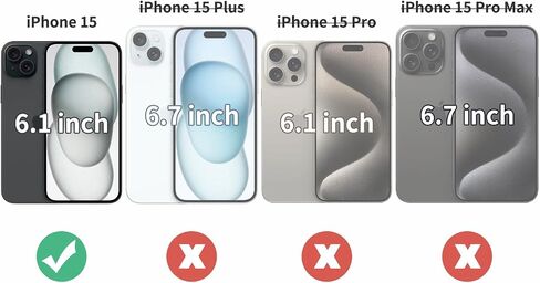 Tnarru متوافق مع نمط علامة iPhone 15 Case [دعم الشحن اللاسلكي] PC HARD PC و SONE TPU الجانبين غير المنزلق تغطي حالة هاتف حماية رقيقة رقيقة من أجل iPhone 15 5G in Kuwait