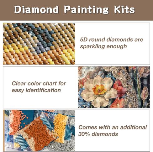 RICUVED Rabbit Diamond Painting Kits for Adults, Easter 5D Diamond Painting Egg Diamond Art Kits for Beginner, Full Round Drill Flowers Diamond Art Paint Gem Art Crafts Kits for Home Decor 12x12inch in Saudi Arabia