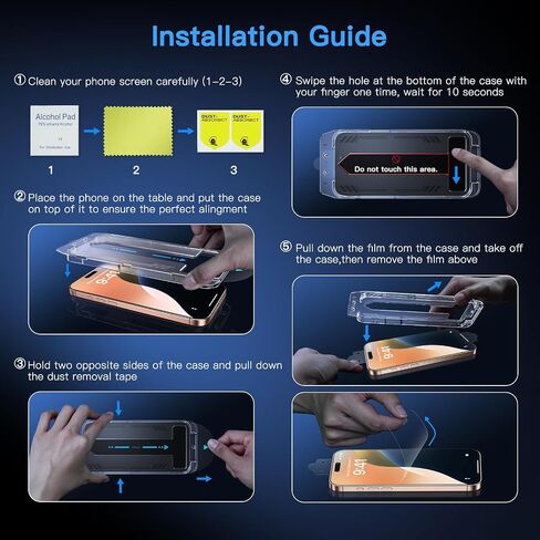 Uyiton متوافق مع واقي شاشة iPhone 16 Pro (ضوء مضاد لـ Plue) - [Easy Fit] التغطية الكاملة المقاومة للتشويش [وليست Case Friends] 9H حامي الشاشة الزجاجية 9H لـ iPhone 16 Pro ، 2 Pack in Kuwait