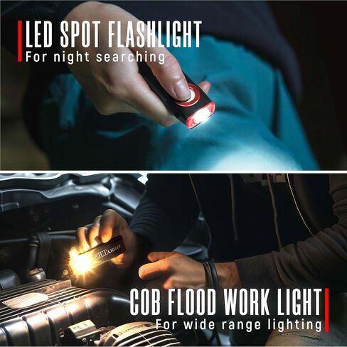 lexall LED Work Light, 1600 Lumens Mini Magnetic Flat EDC Flashlight with Clip, 3 Modes Portable Ultra-Light Bright Waterproof Pocket Light for Working, Camping, Repairing, Emergencies in Kuwait