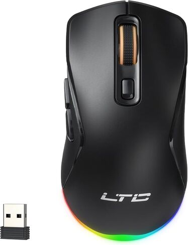 LTC GM025 Tri-Mode Wireless Gaming Mouse ، 12000 DPI PAW3311 Sensor ، Mouse Mouse 2.4GHz/BT/Wired ، 6 أزرار قابلة للبرمجة ، إضاءة RGB القابلة للتخصيص ، PRO PROGRAME in Kuwait