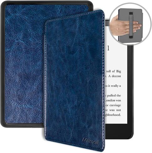 Miimall Case for Kindle Colorsoft Signature Edition & Paperwhite 12th Generation 7" 2024 Leather Case with Hand Strap, Auto Sleep Wake, Protective Cover Cases for Kindle Paperwhite 12th(Coffee) in Saudi Arabia