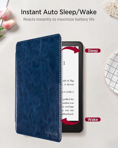 Miimall Case for Kindle Colorsoft Signature Edition & Paperwhite 12th Generation 7" 2024 Leather Case with Hand Strap, Auto Sleep Wake, Protective Cover Cases for Kindle Paperwhite 12th(Coffee) in Saudi Arabia